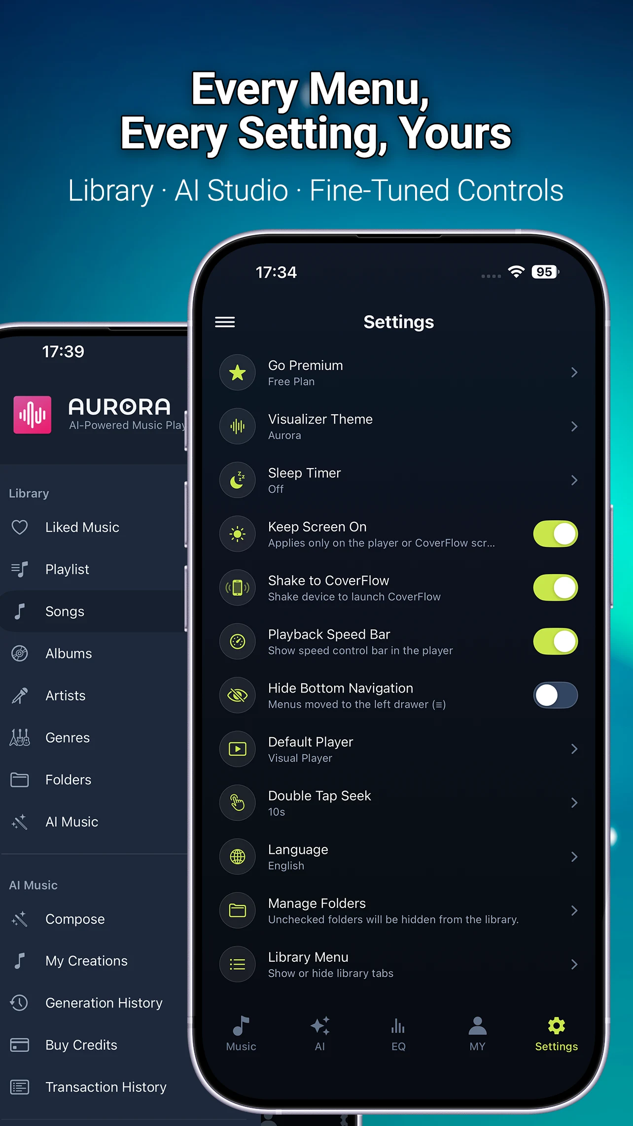 AURORA: AI Music Player & EQ screenshot